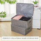 Soaoo 5 Pcs Fabric Storage Bins with Zipper Lids and Handle 15 x 10 x 6'' Rigid Collapsible Washable Wardrobe Storage Boxes Stackable Foldable Closet Organizer Containers Cubes, Gray