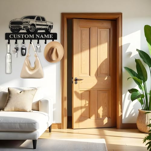 Personalized Key Holder Wall Mount - Custom Car Key Holder for Wall, Metal Coat Rack Hook Organizer, Wall Metal Decor for Living Room Hallway Office, Home Decor, Housewarming Gifts - color: Color07 Car
