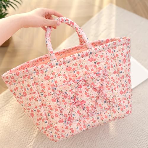 Floral Fabric Storage Basket Car Interior Storage Basket Underwear Sundries Laundry Baskets Supplies Home Organizer Bag (Cute floral) - color: Cute floral