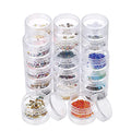 Hipiwe 6 Sets 5 Layers Plastic Round Storage Containers Small Art Craft Accessory Organizer Box 10ML Containers Jars for Jewelry Small bead Nail Designs Storage - size: 6Packs 1.5"D x3.9"H
