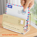 FUCDTEFC Desk Mail Organizer, 2 Section Clear Acrylic File Holder Letter Organizer, Vertical Lightweight Modern Envelope Holder Desk Accessories & Workspace Organizers for Office, Home, School - size: 2 Section Clear
