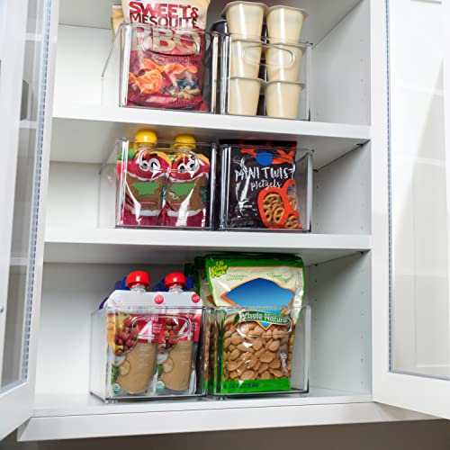 ClearSpace Clear Plastic Storage Bins – Perfect Kitchen Organization and Storage or Pantry Storage – Fridge Organizer, Pantry Organization and Clear Storage Bins, Cabinet Organizers - size: 6 Pack