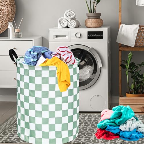Sage Laundry Basket Kids Hamper Gifts Storage Basket Toys Box Large Canvas Collapsible Organizer Bins for Home/Dorm/Kitchen/Pet/Office/Closet/Shelf/Gift Baskets - color: Sage