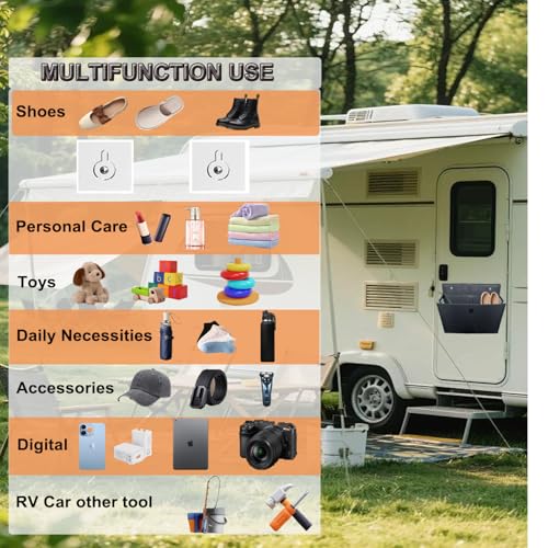 2 Pack RV Shoe Storage with Adhesive hook,Over the Door Shoe Rack,Heavy Duty Oxford Fabric Wall Hanging Organizer with Large Deep Pocket,Narrow Space Saving Closet Organizers (Black, 1-Grid) - color: Black, size: 1-Grid