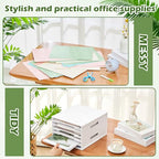Juexica 6 Tier 8.5" x 11" Scrapbook Paper Organizer, White Cardstock File Organizer with Adjustable Shelves, Stackable Paper Trays, Desktop Storage Rack Document Holder for Desk Home Office - style: 6 Tier