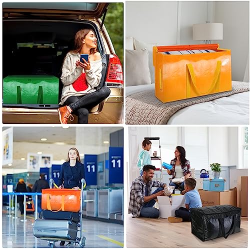 BALEINE 4-Pack Oversized Moving Bags with Reinforced Handles, Heavy-Duty Storage Tote for Clothes, Moving Supplies (Light Green, 4-Pack) - color: Light Green, size: 4-Pack