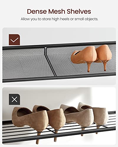 VASAGLE Shoe Rack for Entryway, 5-Tier Shoe Rack Organizer with Storage Shelves and Spacious Top, Freestanding, Adjustable, Industrial, Rustic Brown and Ink Black ULBS038B01 - color: Rustic Brown + Ink Black, size: 5 Tiers (29.5"W)