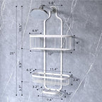 Kadolina White Hanging Shower Caddy, 3-Tier Bathroom Organizer with Soap Dish, Rust Resistant, Quick Dry, Assembly Required - color: White