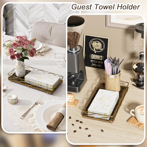 Lixple Toilet Paper Basket Holder, 13" Toilet Tank Tray, Wood and Metal Toilet Tray Vanity Organizer Bathroom Tray, Kitchen Sink Organizer for Soap Dispenser (Brown+Gold) - color: Brown+gold