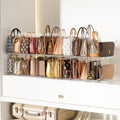 Stackable Bag & Purse Organizer for Closet Acrylic Shelf Dividers for Closet Organization, Clear Handbag Purse Storage Organizer Divider, Keep Clutch, Wallet, Pocketbook Upright, 6 Pack - size: 6 Set