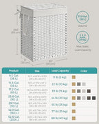 SONGMICS Laundry Hamper with Lid, 23.8 Gallon (90 L) Synthetic Rattan Clothes Laundry Basket with Lid and Handles, Foldable, Removable Liner, Cloud White ULCB51WT - color: Cloud White, size: 90 L