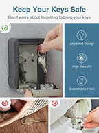 Puroma Key Lock Box with Key Hook, Resettable 4-Digit Combination, Waterproof Key Storage Security, Large Capacity Wall Mounted for House Keys, Realtors, Garage Spare Keys