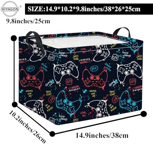 HIYAGON Rectangular Game Basket for Boys Kids Baby Storage Basket Storage Bin Organizer Box Room Decor(Game) - color: Game