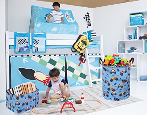 Rectangular Monster Truck Basket Organizer.Kids Baskets,Boys Storage Basket with Handles.Car Bins for Kids,Books, Gifts Storage. (Monster Trucks ) - color: Monster Trucks