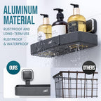 TAILI Shower Caddy Suction Cup, Heavy Duty Shower Organizer for Bathroom, Removable Shelves for Inside Shower, Wall Mounted Aluminum Storage for Bathroom Holder, Dark Gray - style: 1 × Dark Grey