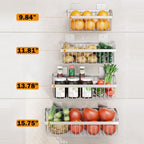 Wire Baskets, SUS304 Stainless Steel Storage Baskets, Durable Baskets for Storage Wall Mount, Hanging Wire Baskets Wall Mount Baskets for Kitchen, Bathroom, Closets - 4 Set - size: 11.8Inch 4PCS