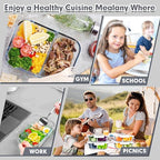 VERONES 5 Pack Glass Meal Prep Containers 2 Compartment Set, 36OZ Airtight Lunch Containers, Glass Food Storage Containers with Lids, for Microwave, Oven, Freezer & Dishwasher Friendly,White - color: White