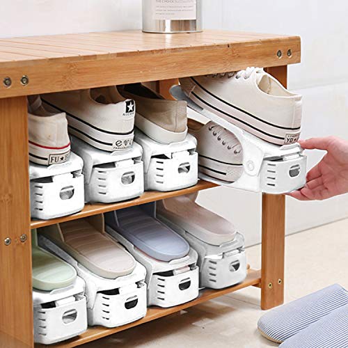 Neprock Shoes Organizer for Closet, Shoe Rack Organizador De Zapatos for Closet Organization, Shoe Slots Organizer Shoe Storage Shoe Holder Space Saver for Entryway(36-Pack)(White) - color: White, size: 36 Pack