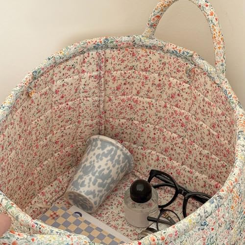 Floral Fabric Storage Basket Car Interior Storage Basket Underwear Sundries Laundry Baskets Supplies Home Organizer Bag (style 1) - color: style 1