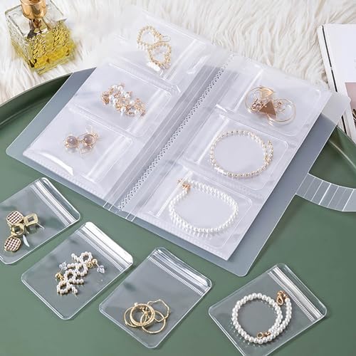 84 Pockets Storage Roll with 20 Small Bags, PVC Waterproof Foldable Travel Jewelry Case Organizer Display
