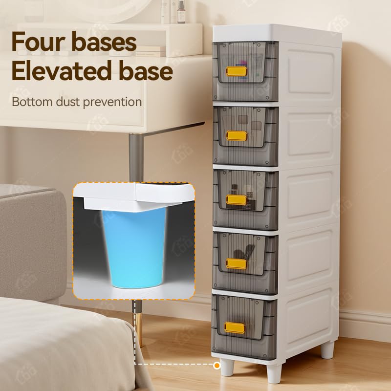 LDQ Slim Storage Cabinet with Drawers - Durable Waterproof PP Organizer for Bathroom/Kitchen/Health - Small Spaces, Snacks, Display & Retail (5layers) - size: 5layers