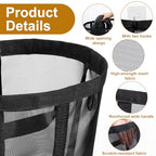 2 Pcs Mesh Bags with Handles, Collapsible Laundry Basket, Foldable Laundry Bag, Breathable Folding Beach Bag,Space-saving Travel Tote Bags (2, Black)