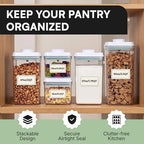 Bop Top Airtight Food Storage Containers with Lid 7 Cups / 57 oz | Kitchen Canister Sets | Air Tight Pantry Container| Pop Top Dry Food Storage Containers for Snacks, Sugar, Flour, Baking, Pasta - color: 57 oz