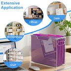 Clear Acrylic Hanging File Organizer Box with Handles, Portable File Folder Organizer for Letter/A4 Size, Desktop Filing Storage Crate for Office & Home - 1 Pack