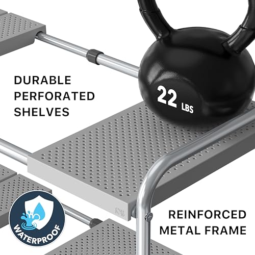 Simple Houseware Under Sink 2-Tier Heavy Duty Expandable Rack Organizer, Adjustable Width 15.75–25 Inches with 4 Shelf Height Levels, Silver - color: Silver