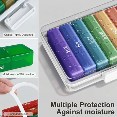CTIME 4-Tier XL Medicine Organizer with Leather Handle - Portable Pill Case & Empty First Aid Kit for Home, Travel, RV, School, Dorm | Ideal Elderly Gift - size: 4 Tier Medicine Organizer Set