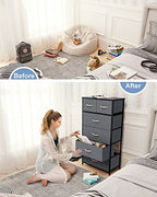 Crestlive Products Vertical Dresser Storage Tower - Sturdy Steel Frame, Wood Top, Easy Pull Fabric Bins, Wood Handles - Organizer Unit for Bedroom, Hallway, Entryway, Closets - 6 Drawers (Gray) - color: Grey, style: 6 Drawers