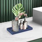 Silicone Vanity Tray - Thickened, Shatterproof, Rectangle - 7.8 * 3.9 in - For Counter, Soap Dispenser - color: Sapphire Blue, size: Small-7.8*3.9 in