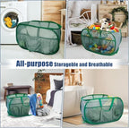 Collapsible Laundry Baskets, Upgrade Pop Up Laundry Hamper with Convenient Bags, Foldable Laundry Basket Mesh Light Weight, Easy to Carry Clothes Hampers for Laundry, Dorm, Toys, Travel 4 Pack - color: Black+Grey+Green+Beige