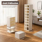 Foldable Shoe Organizer Storage Box, Portable Extra Large Folding Shoe Rack for Closet, Shoe Storage Box with Magnetic Transparent Door and Wheels, 9 Layers 18 Grids with 2 Big Grids - size: White 9 Layers-B