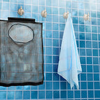 Hanging Mesh Laundry Hamper (30in*20in*2in) Large Dirty Clothes Bag, Can Be Used Behind The Door & Closet & Caravan& Bathroom (Black) - color: Black