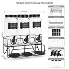 3 Sets 2.2L Liquid Laundry Detergent Dispenser, Glass Laundry Soap Dispenser with Stand, Measuring Cup, Fabric Softener Dispenser for Laundry Room Organization