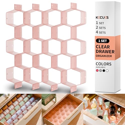 Honeycomb Separator Adjustable Drawer Organizer Divider for Underwear Belt-Scarf Socks Organizer (Pink(1pc)) - color: Pink(1pc)
