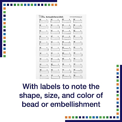 Elizabeth Ward Bead Storage Solutions Plastic Storage Tray and Bead Organizer with 78 Containers of Various Sizes, Tray, and Lid for Beads, Clear - style: 82-Piece