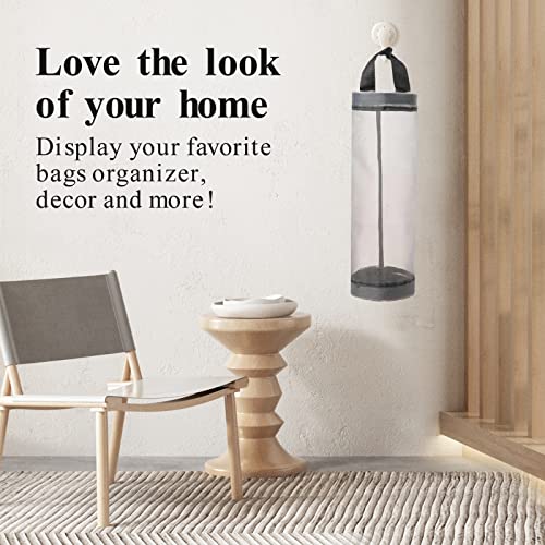 TOGETRUE Plastic Bag Holder, Mesh Grocery Bag Holder Hanging Storage Bag Dispenser (Grey 2 Packs) - color: Grey 2 Packs