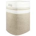 Casaphoria Laundry Hamper, Light Brown Cotton, 16x13x22in, Foldable, Square, Large, Box, 50L, Living Room, Bedroom, Laundry Room Storage - color: Light Brown
