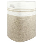 Casaphoria Laundry Hamper, Light Brown Cotton, 16x13x22in, Foldable, Square, Large, Box, 50L, Living Room, Bedroom, Laundry Room Storage - color: Light Brown