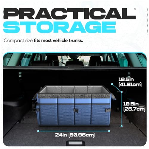 FORTEM Trunk Organizer For SUV Car Trunk Organizer, Foldable Storage, Car Accessories for Women Men, Collapsible Bag, Perfect Christmas Gifts, 600D Oxford, Non Slip Bottom, Straps, Soft Cover (65L) - color: Blue, size: Large (65L)