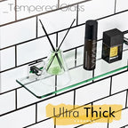 KOKOSIRI Bathroom Shelves Wall Mount 20-Inch Floating Glass Shelf Kitchen Hanging Rack Shower Storage, 2 Pack Polished Stainless Steel B1107CH-L20-P2 - color: Polished Chrome, size: 20-Inch(2 Pack)