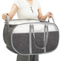 Pop-Up Laundry Basket，collapsible Mesh Laundry Hamper– With Extended Shoulder Straps, Sturdy Handles, and Premium Cationic Fabric (gray)… - color: gray