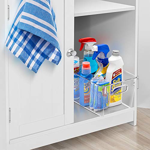 Sorbus 4 Pack Medium Clear Plastic Storage Bins, Clear Organizer Bins with Handle for Kitchen, Pantry, Cabinet, Refrigerator, Craft, Toys, Clothes, Closet, Under Sink, Bathroom Organizers and Storage - size: Medium, style: 4 Pack