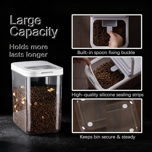 LivLab Mker Dog Food Storage Container - 6L/6KG/10LBS Pet Food Storage Containers With Lids & Scooper, BPA Free Airtight Storage Containers Store Dry Food For Kitchen Pantry - color: 6KG-White-2