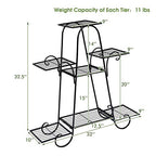 S AFSTAR 7 Tier Plant Stand, Parisian Style Garden Cart Stand, Multi-layer Mental Plant Stand, Plant Flower Pot Display Rack, Pot Holder for Indoor Outdoor Plant Stands for Patio Balcony (Black)