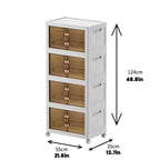 4 Tier Stackable Storage Bins with Lids, Total 199QT (4×49QT) Foldable Closet Organizer with Wheels, Collapsible Plastic Storage Boxes for Clothes, Toys, Kitchen, Office, and Dorm Room - size: 4-Tier 49QT