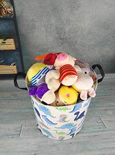 MAIZMZ Kids Hamper Storage Basket Nursery Bins Baby Gift Toy Organizer Box Laundry Basket Large Canvas Collapsible Chest for Home/Dorm/Kitchen/Pet/Closet/Shelf/Room Decor(Dinosaur) - color: Dinosaur