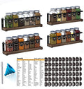 SpaceAid Spice Rack with 24 Spice Jars, 386 Spice Labels, Chalk Marker and Funnel, Wood Hanging Seasoning Shelf for Cabinet Door or Wall Mount (4 Pack) - style: Racks with Jars